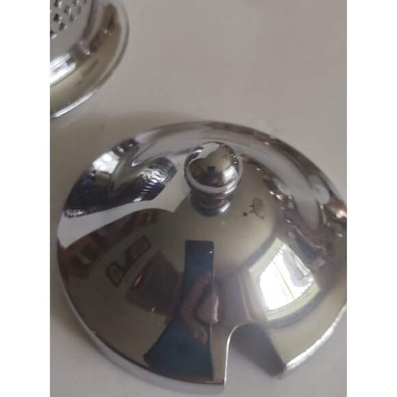 England Chrome Covered Jam/Honey - Condiment Server w Cobalt Blue Insert - Picture 4 of 12